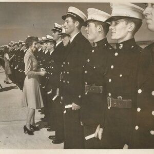 WWII U.S. Naval Officers Graduation Ceremony & Pinners B & W Photo 8 x 10